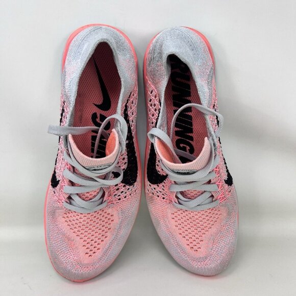 Nike Free RN Flyknit 2017 Running Shoes Gray Orange Women’s Size 7 - Picture 7 of 9